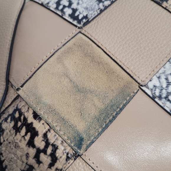 Coach F57510 Snake Patchwork Ava Tote In Beachwood Beige Gold Hardware - Picture 8 of 16